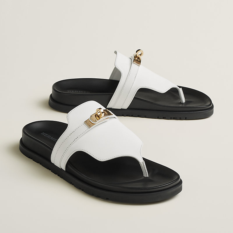 Hermes white outlet sandals